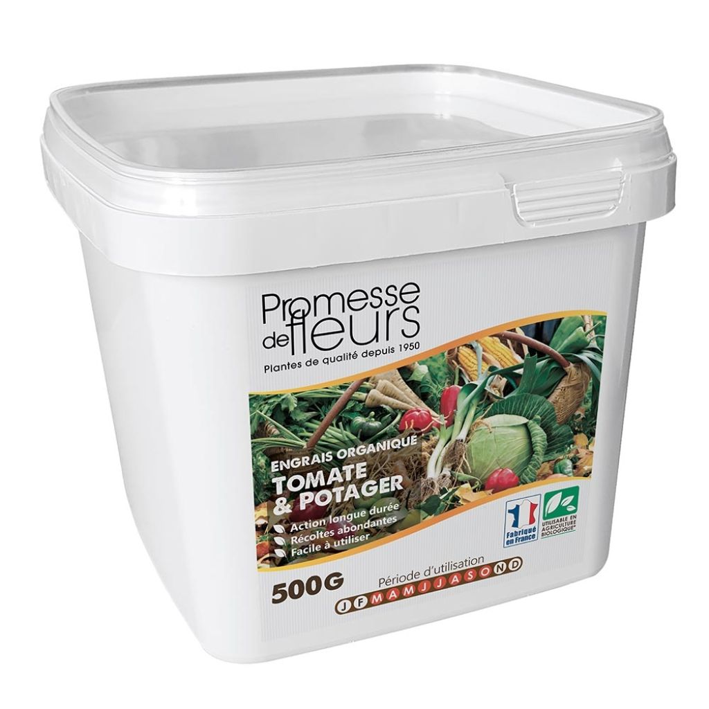 Engrais UAB Promesse de Fleurs pour tomates et légumes fruits boite de 500g