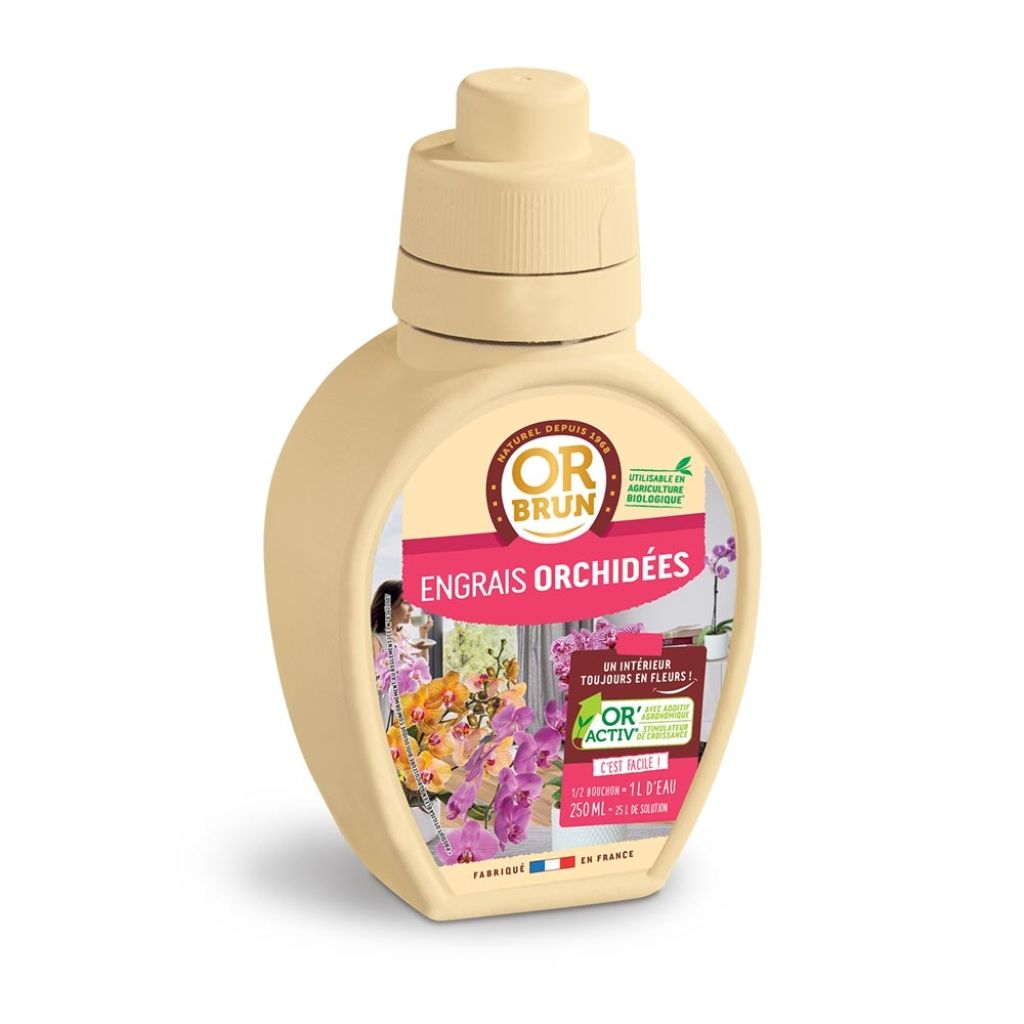 Engrais liquide Orchidées Or Brun en bidon de 250 ml 