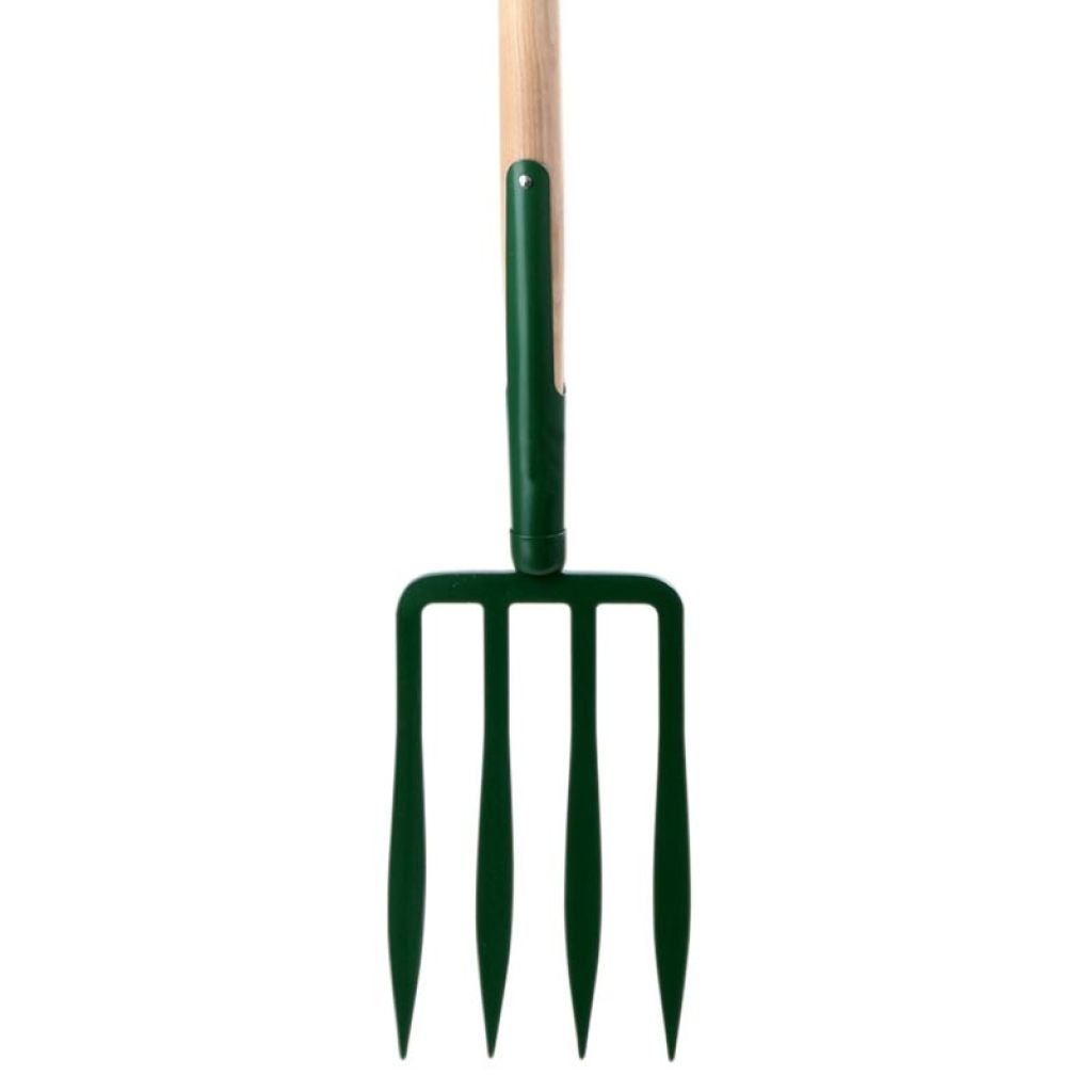 Fourche à bêcher 4 dents spatulées 23 cm avec manche en bois pomme Spear & Jackson