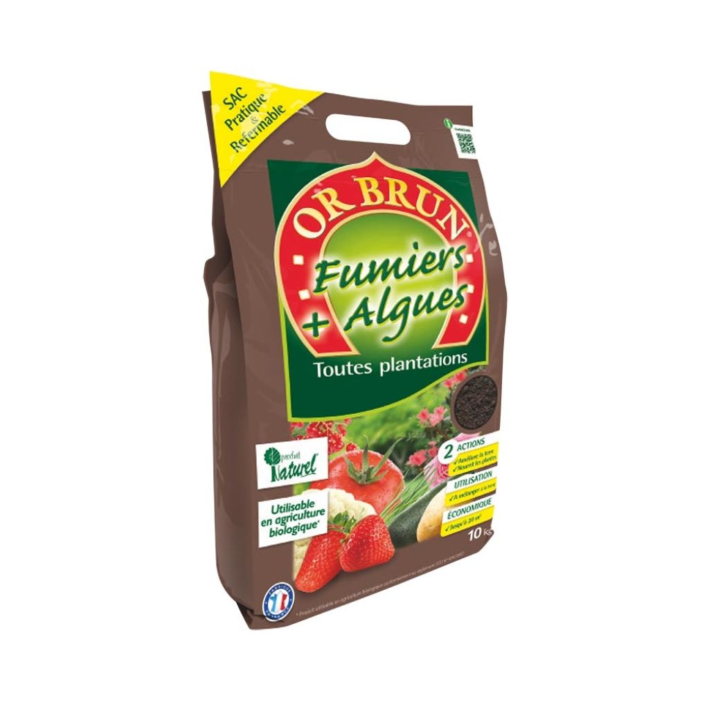 Fumiers + algues Or Brun en sac refermable de 10Kg