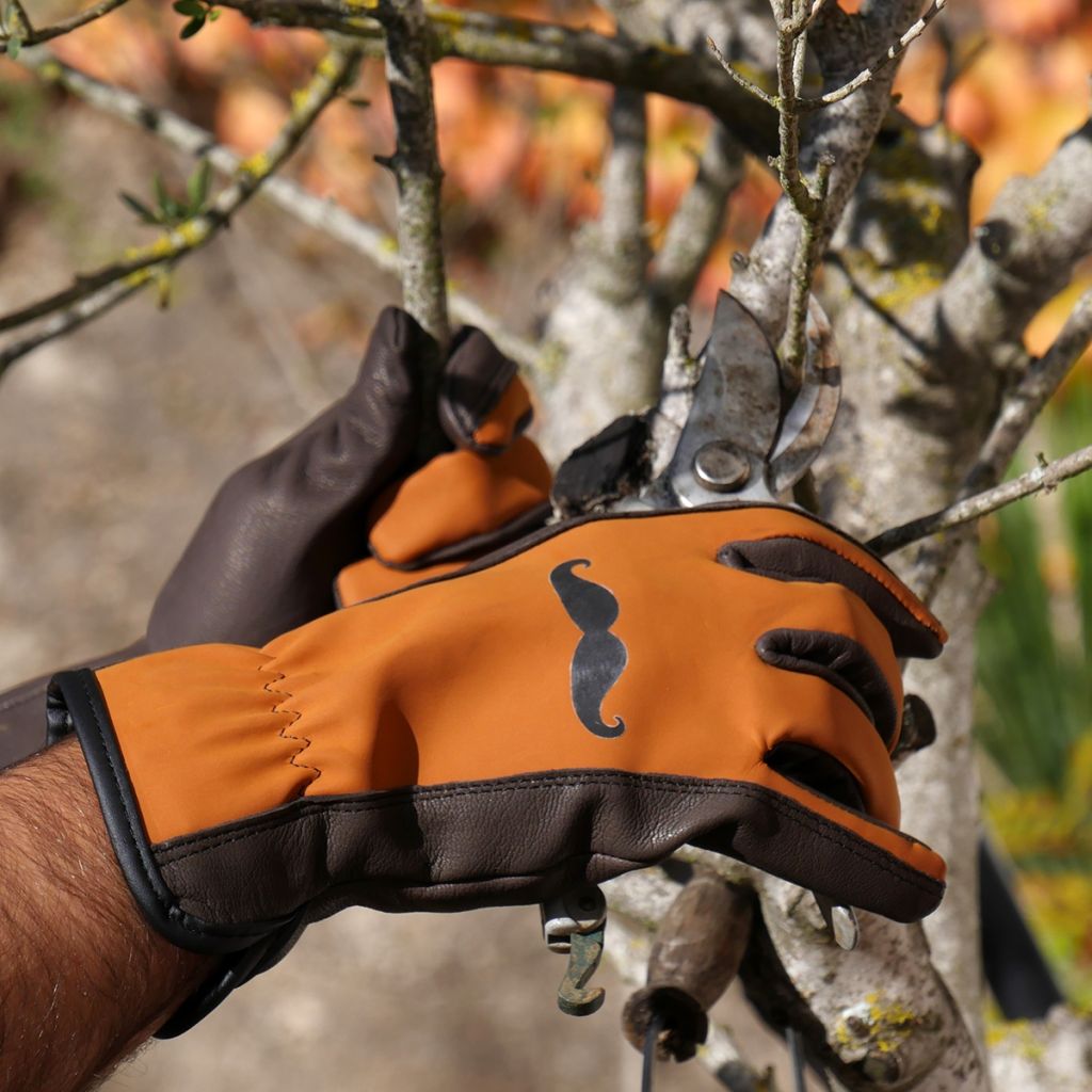 Gants de jardin résistants paume cuir Rostaing Mister marron - différentes tailles disponibles