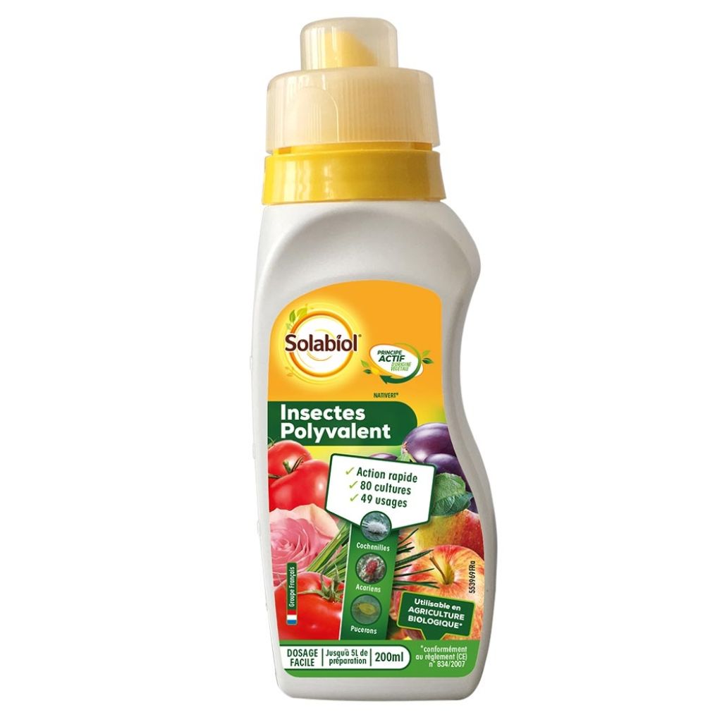 Insectes polyvalent Solabiol en bidon avec bouchon auto-doseur intégré de 200 ml