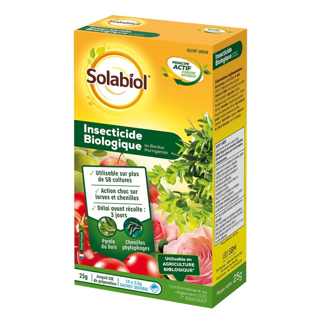 Insecticide biologique Solabiol en boîte de 10 sachets-dose de 2.5 g