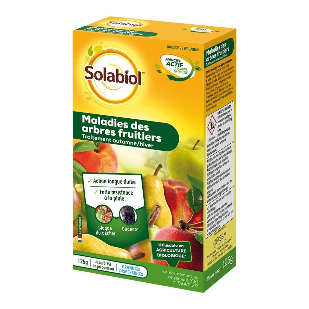 Maladies des arbres fruitiers Solabiol en boîte de 125 g