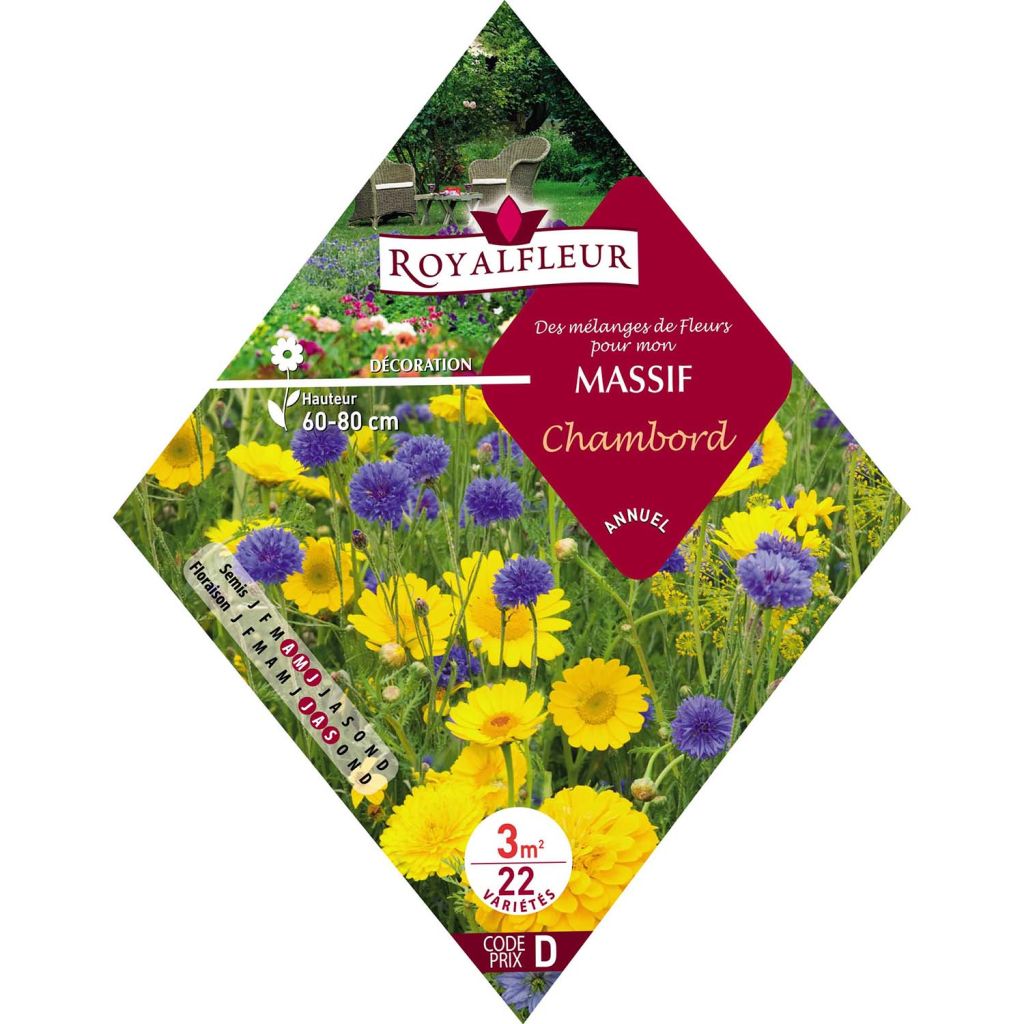 Mélange pour massif Chambord - Sachet 3 m2