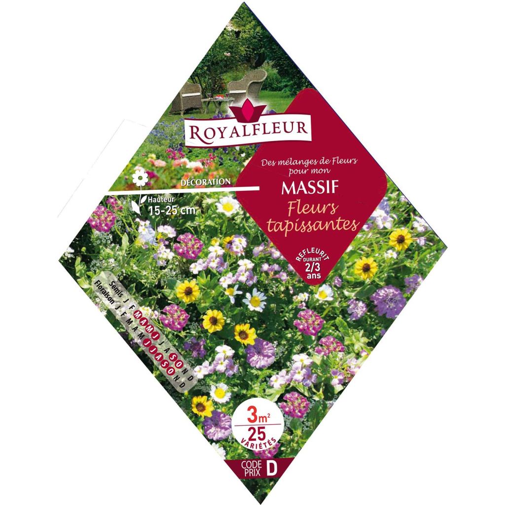 Mélange pour massif Fleurs tapissantes - Sachet 3 m2