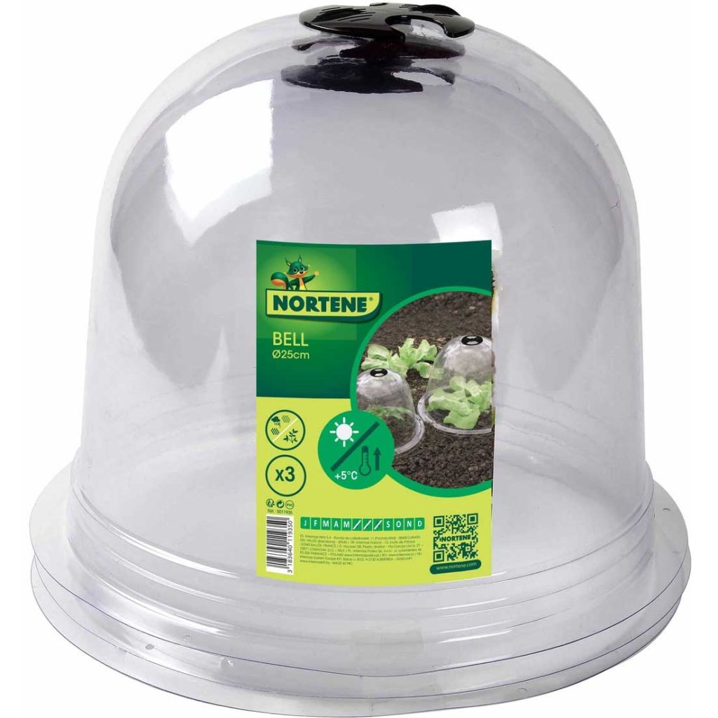 Cloche à salade transparente PVC Ø 25 cm  - Lot de 3