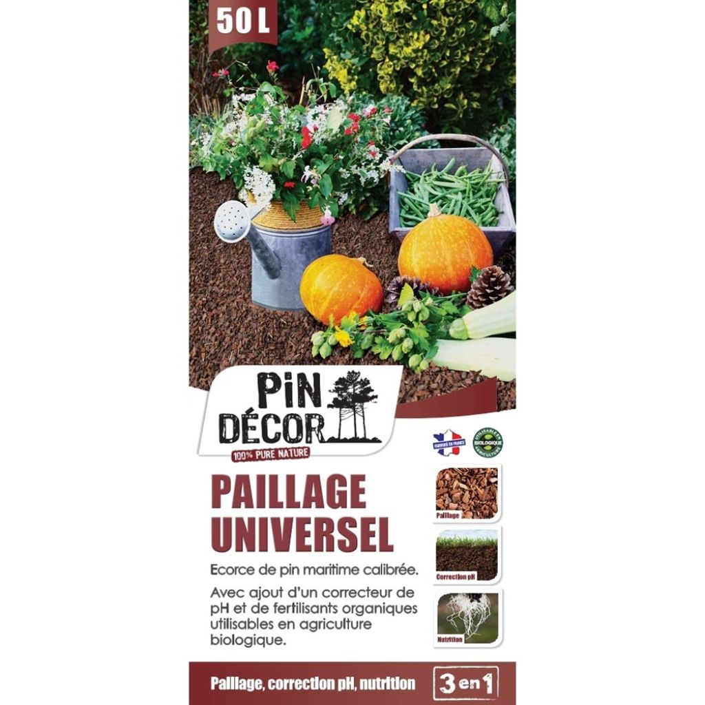 Paillage universel 3 en 1 en sac de 50L