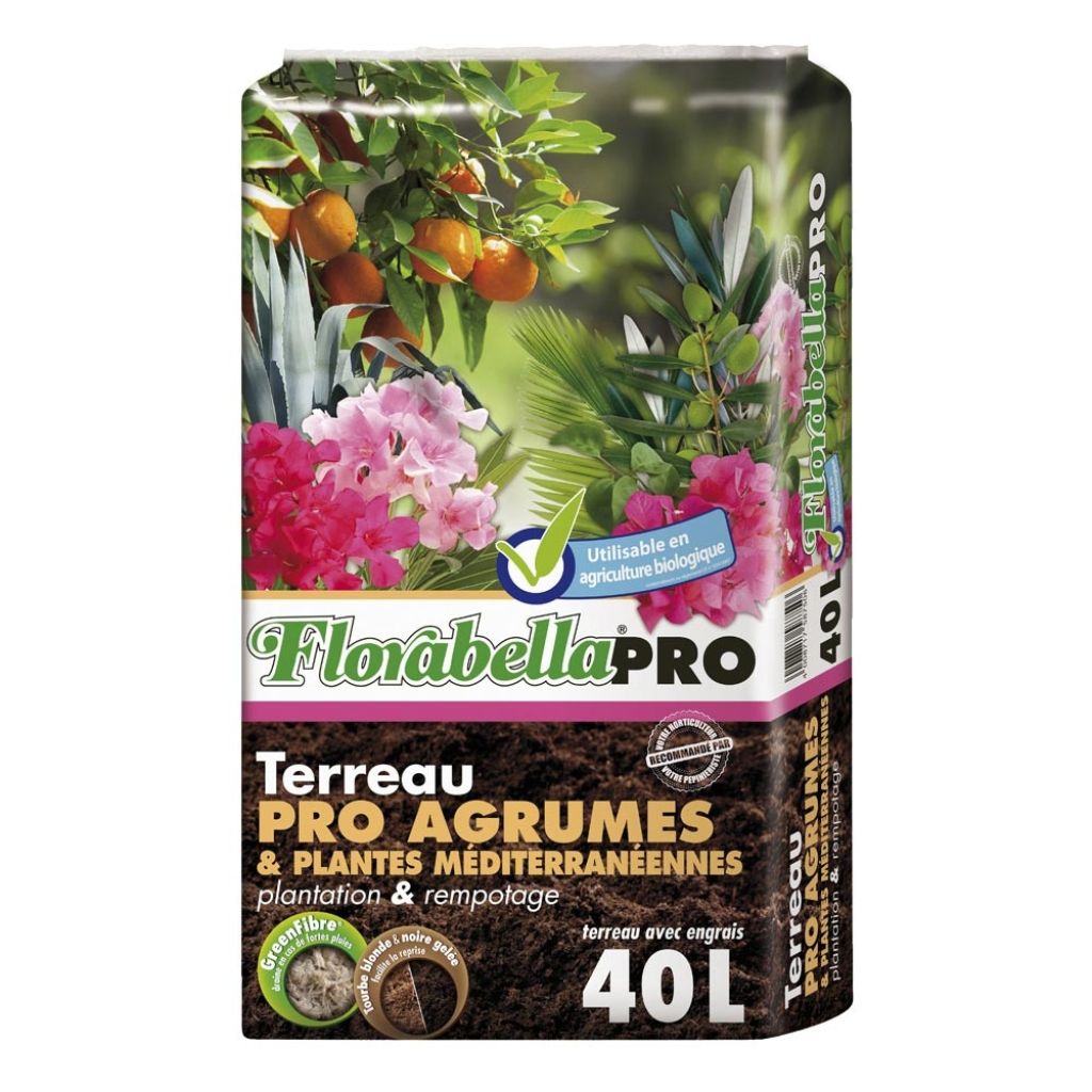 Terreau Klasmann Florabella Pro Agrumes et Plantes Méditerranéennes UAB en sac de 40 litres