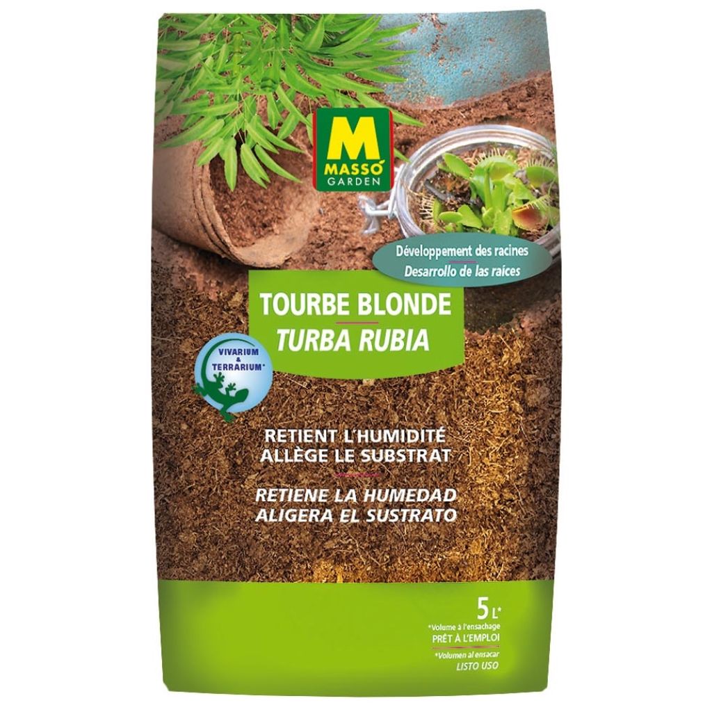 Tourbe Blonde Masso Garden en sac de 5 litres