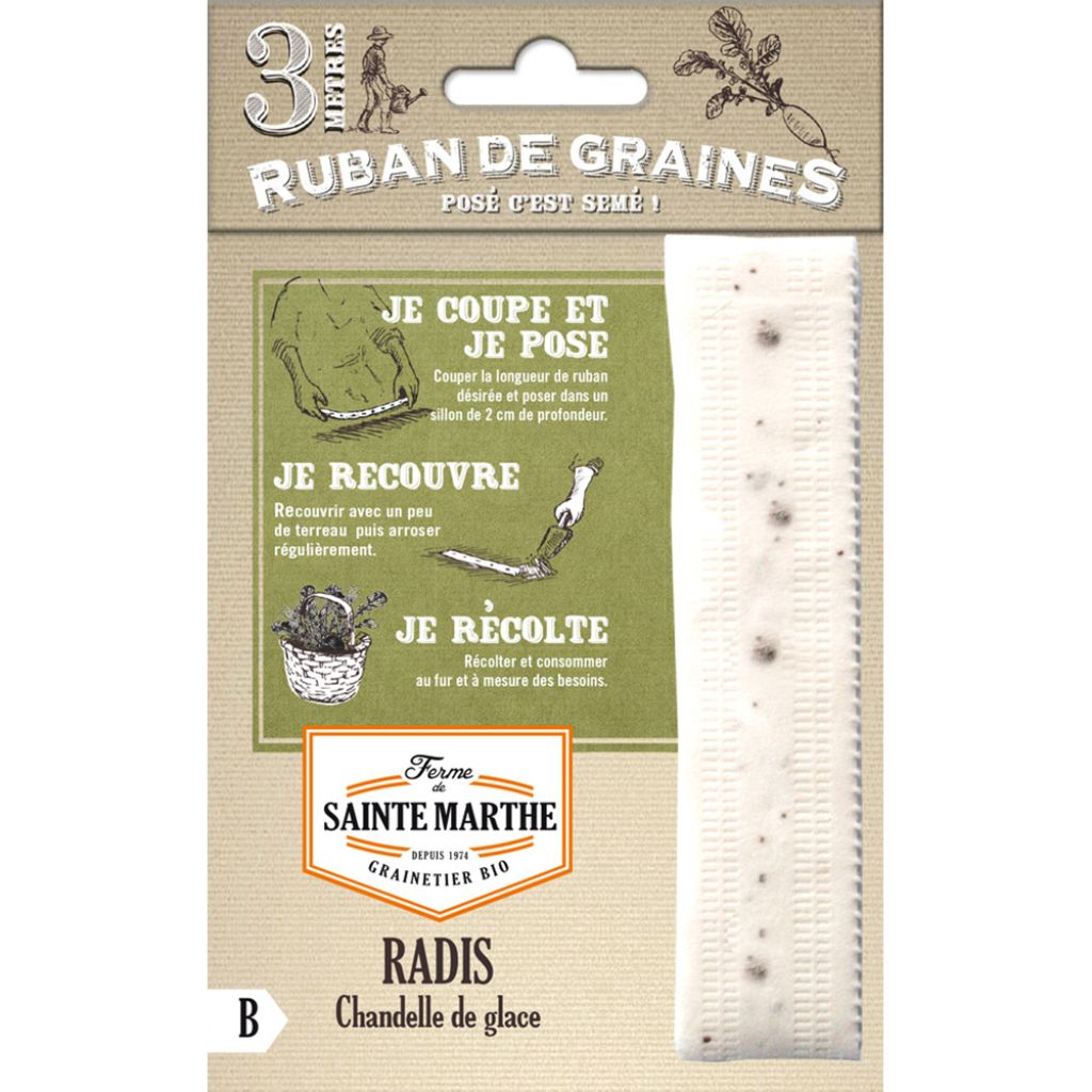 Carte ruban de Radis Chandelle de Glace Bio - Ferme de Sainte Marthe