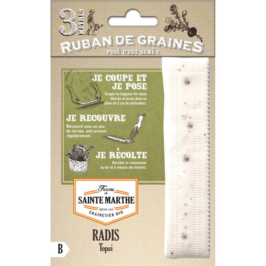 Carte ruban de Radis Topsi Bio - Ferme de Sainte Marthe