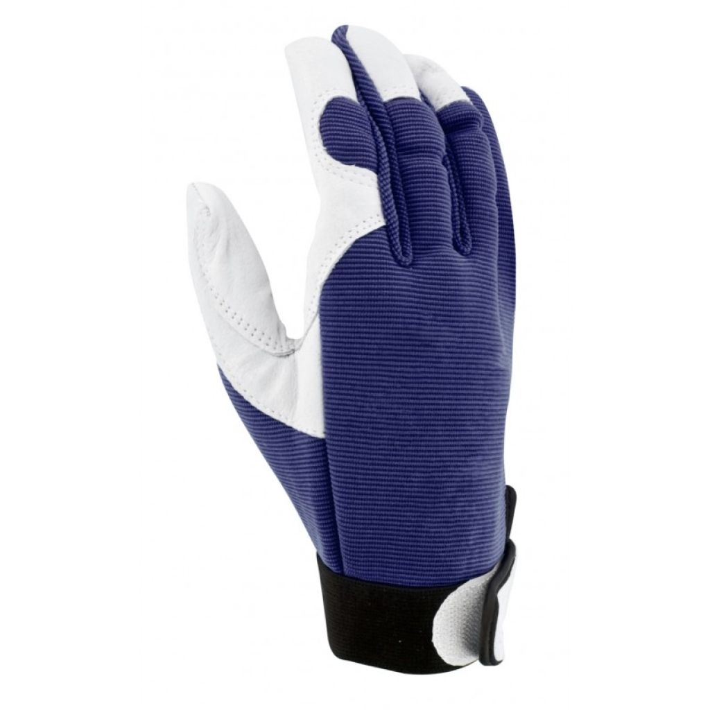 Gants de jardin Jardy paume croûte de porc résistant coloris bleu marine