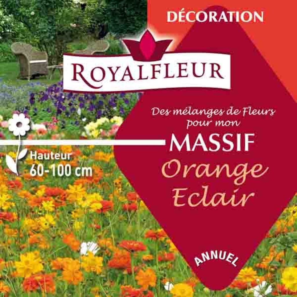 Mélange pour massif orange éclair - Boite 25 m2