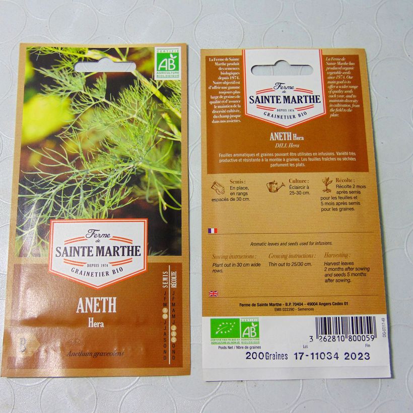 Exemple de spécimen de Aneth Hera Bio - Ferme de Sainte Marthe tel que livré