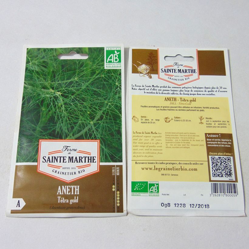 Exemple de spécimen de Aneth Tetra Gold Bio - Ferme de Sainte Marthe tel que livré