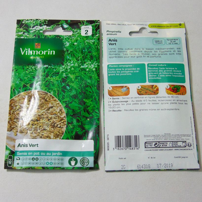 Exemple de spécimen de Anis vert - Vilmorin Graines tel que livré