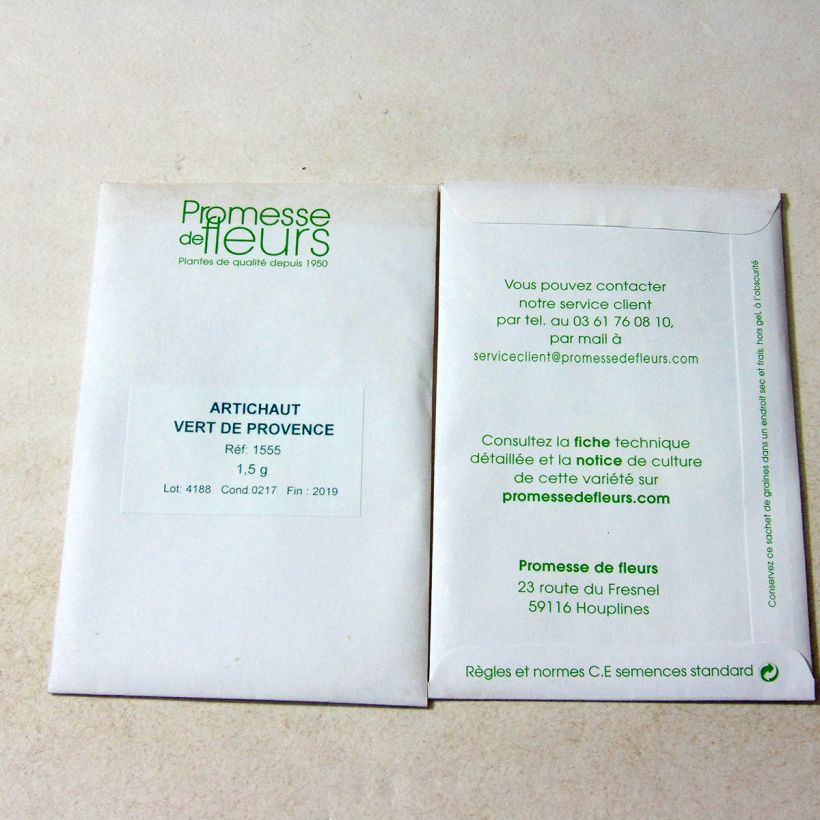Exemple de spécimen de Artichaut Vert de Provence tel que livré