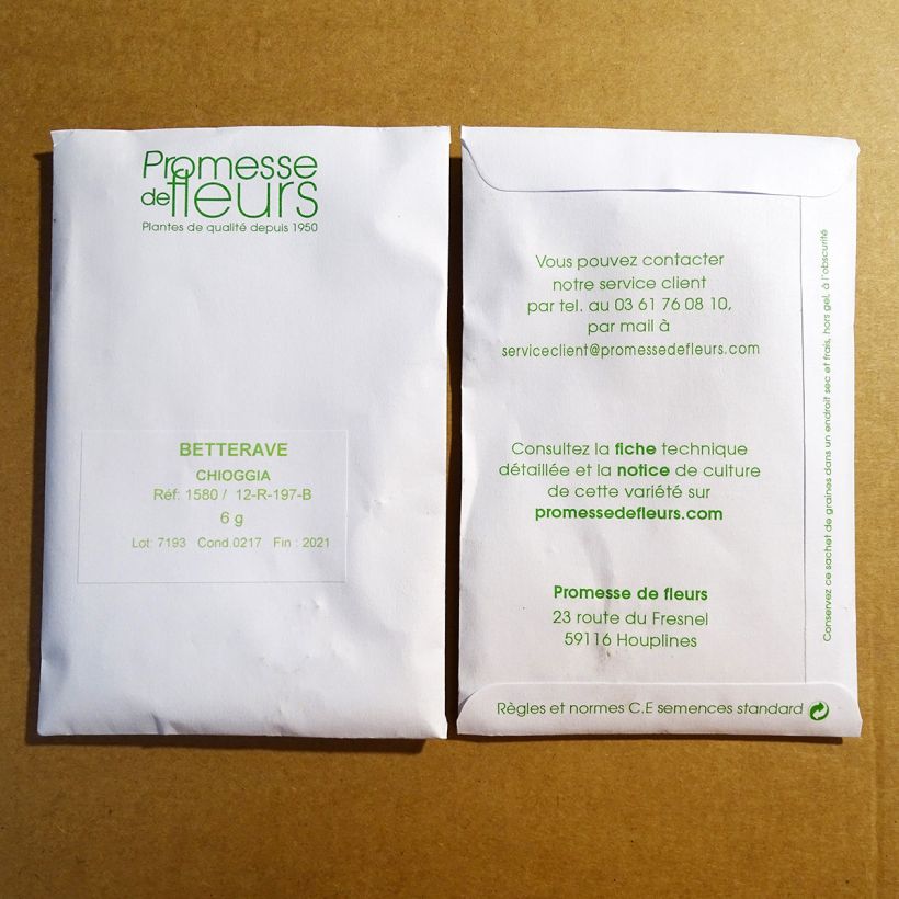Exemple de spécimen de Betterave Chioggia Graines tel que livré