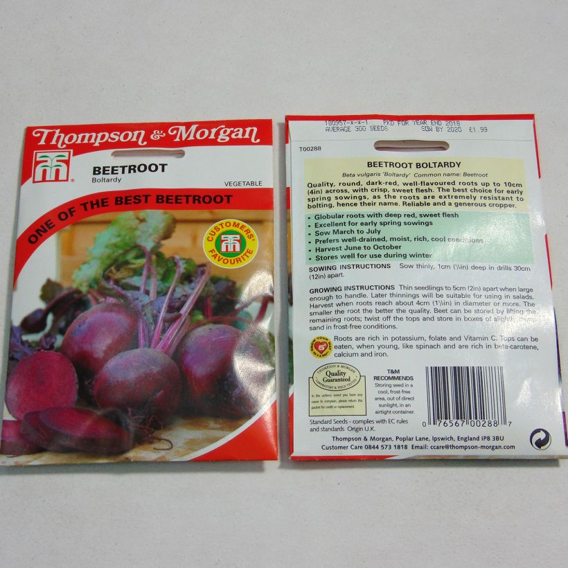 Exemple de spécimen de Betterave rouge Boltardy - Beta vulgaris Graines tel que livré