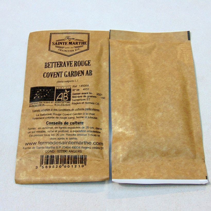 Exemple de spécimen de Betterave rouge Covent Garden Bio - Ferme de Sainte Marthe Graines tel que livré