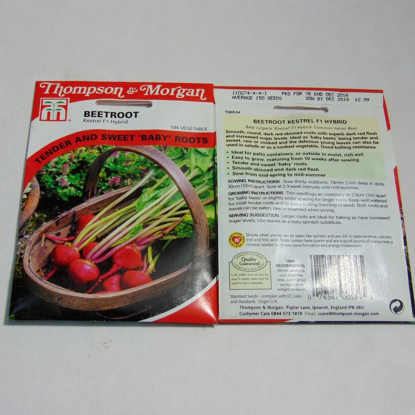 Exemple de spécimen de Betterave rouge Kestrel F1 - Beta vulgaris Graines tel que livré