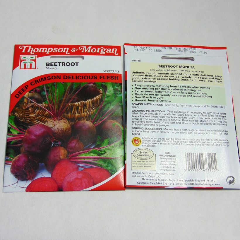 Exemple de spécimen de Betterave rouge Moneta - Beta vulgaris Graines tel que livré