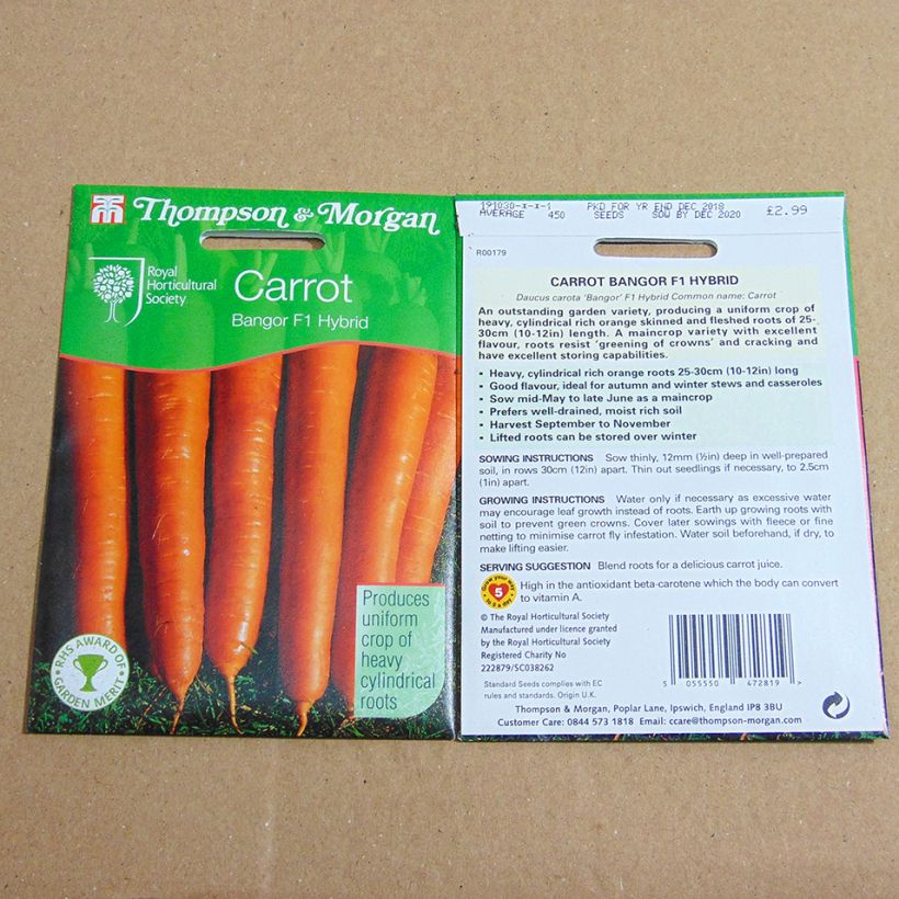 Exemple de spécimen de Carotte Bangor - Daucus carota  tel que livré