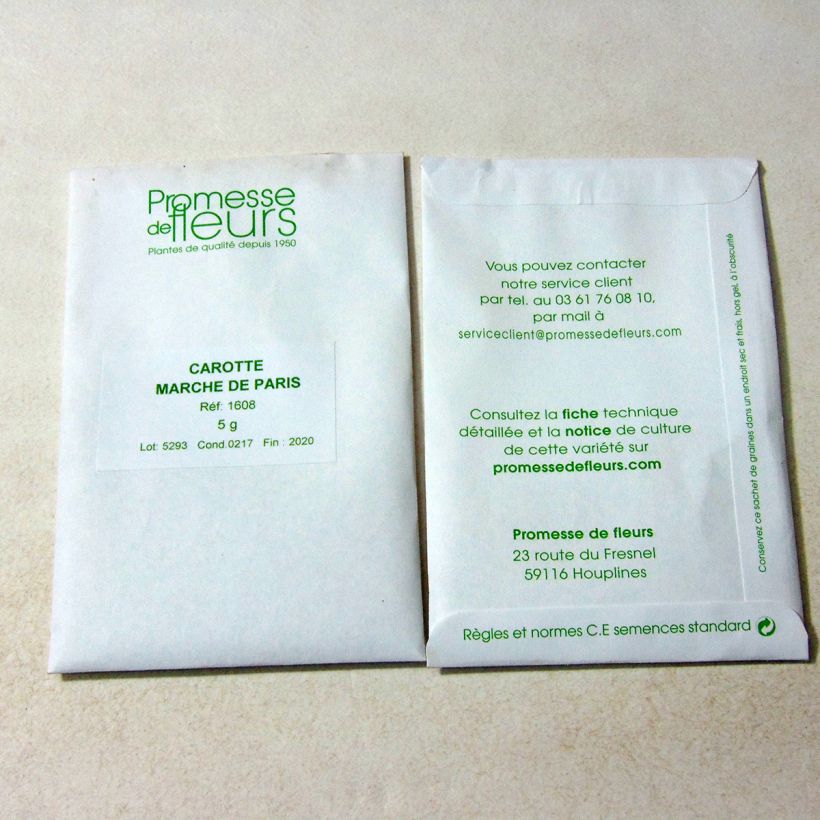 Exemple de spécimen de Carotte Marché de Paris - Daucus carota Graines tel que livré