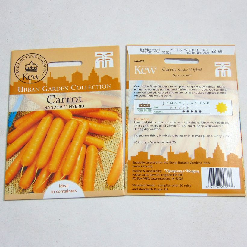 Exemple de spécimen de Carotte Nandor F1 - Daucus carota  Graines tel que livré