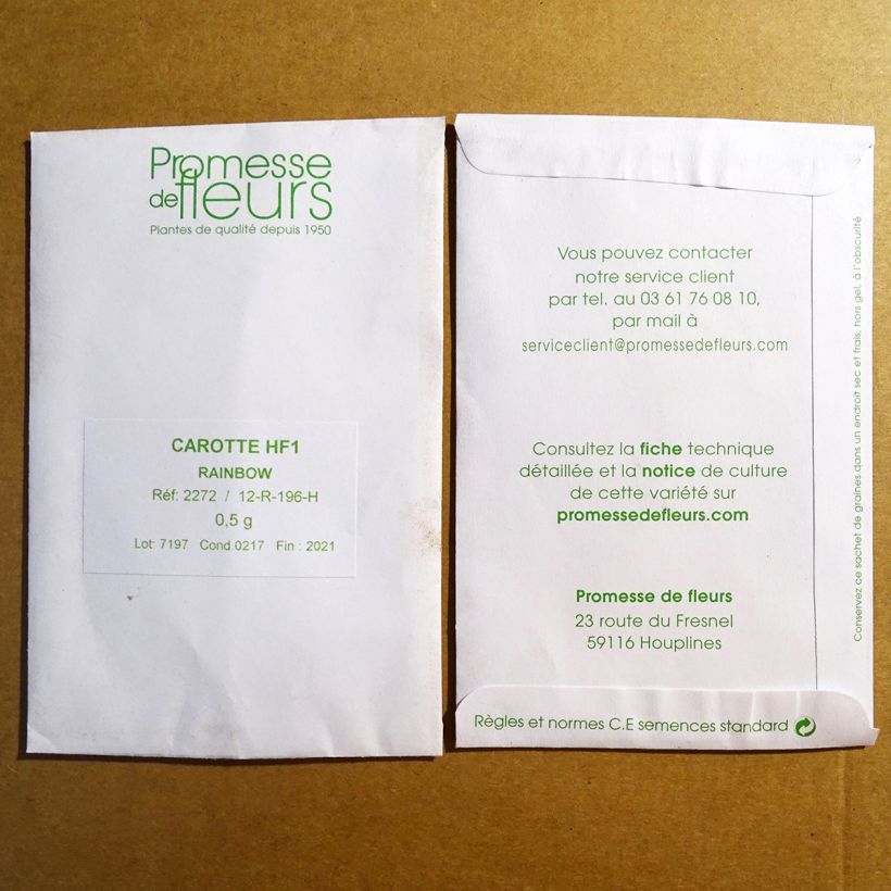 Exemple de spécimen de Carotte Rainbow F1 - Daucus carota  Graines tel que livré