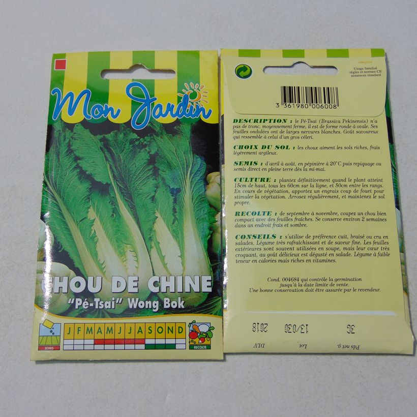 Exemple de spécimen de Chou de Chine Wong Bok - Brassica pekinensis tel que livré