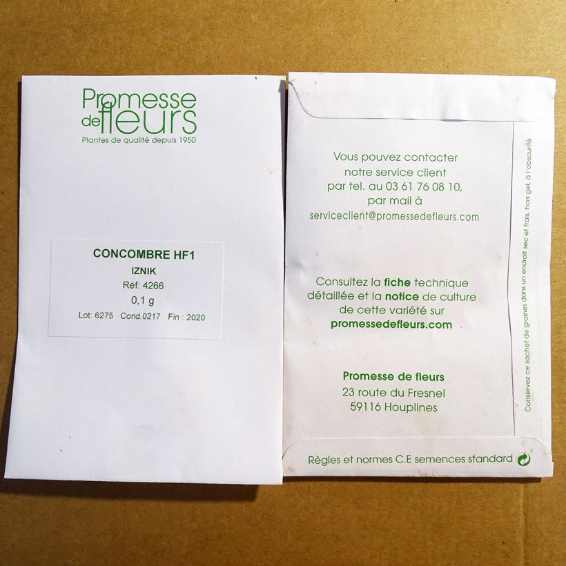 Exemple de spécimen de Concombre Iznik F1 - Concombre Snack Graines tel que livré