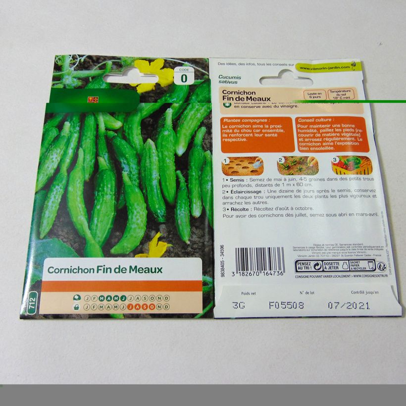Exemple de spécimen de Cornichon Fin de Meaux - Vilmorin Graines tel que livré