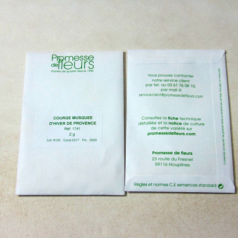 Exemple de spécimen de Courge Musquée d'hiver de Provence - Cucurbita moschata - graines le sachet de 12 ? 15 graines (2g) tel que livré