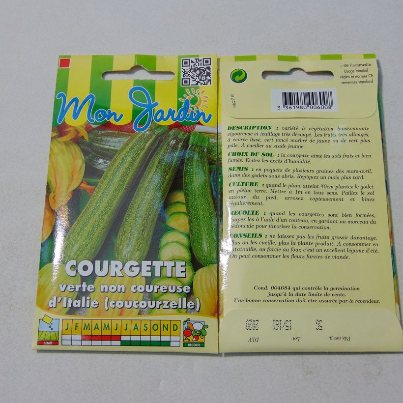 Exemple de spécimen de Courge verte Non Coureuse d'Italie - Coucourzelle tel que livré