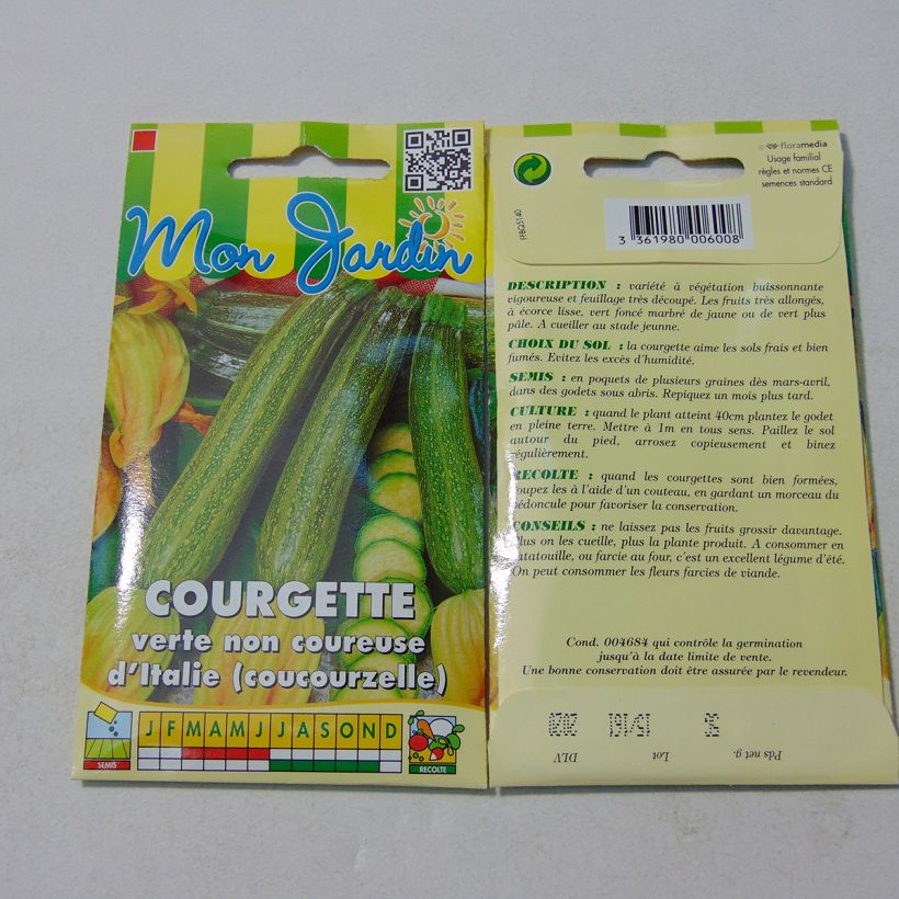 Exemple de spécimen de Courge verte Non Coureuse d'Italie - Coucourzelle Graines tel que livré