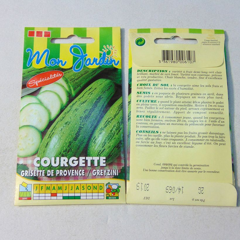 Exemple de spécimen de Courgette Grisette de provence - Greyzini Graines tel que livré