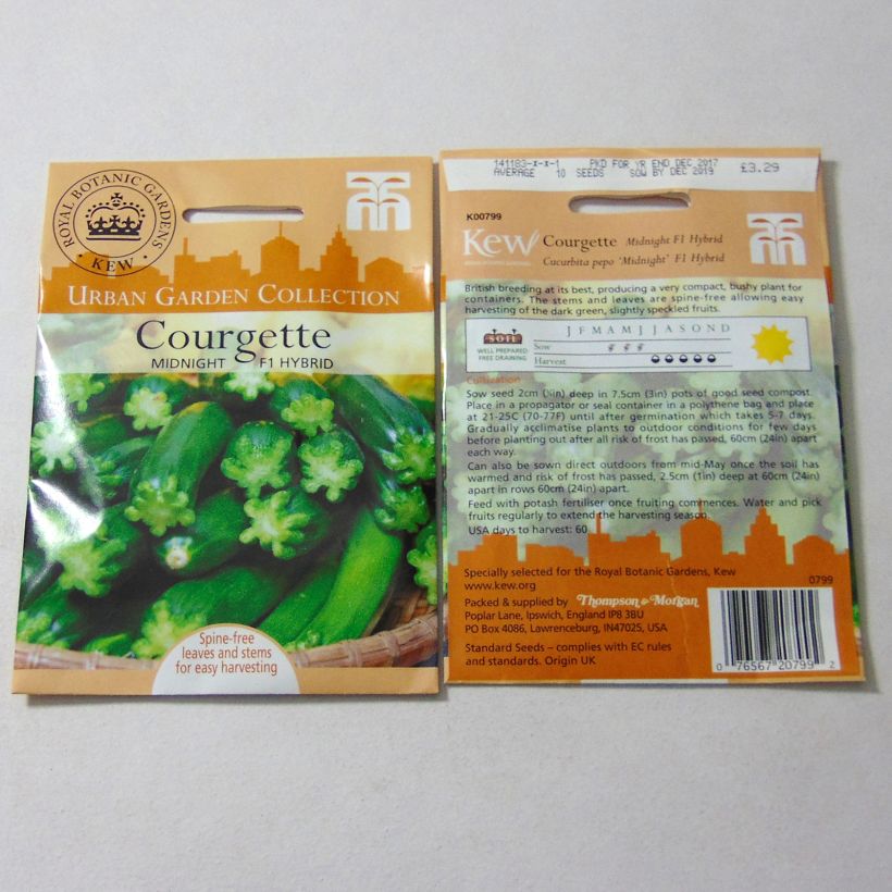 Exemple de spécimen de Courgette Midnight F1  Graines tel que livré