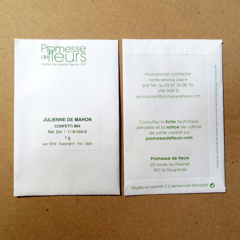 Exemple de spécimen de Graines de Julienne de Mahon Confetti Mix Graines tel que livré