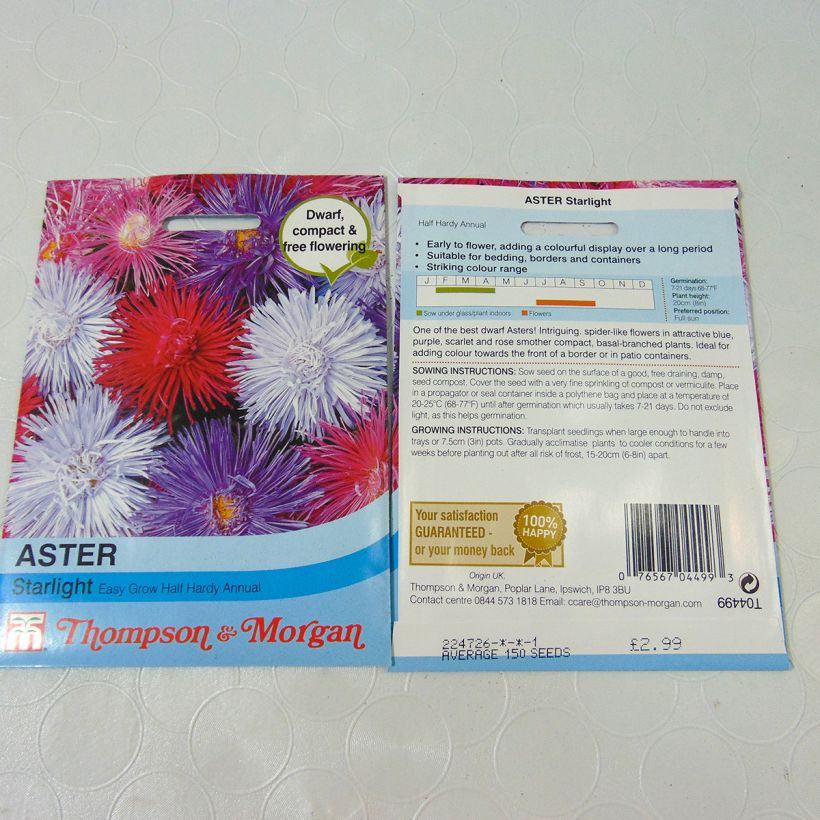 Exemple de spécimen de Graines de Reine-marguerite Starlight Mixed Graines tel que livré