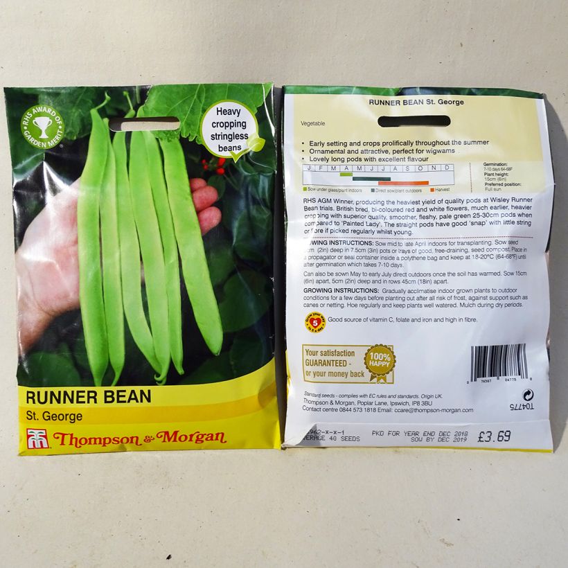 Exemple de spécimen de Haricot d'Espagne St. George - Haricot-fleur Graines tel que livré