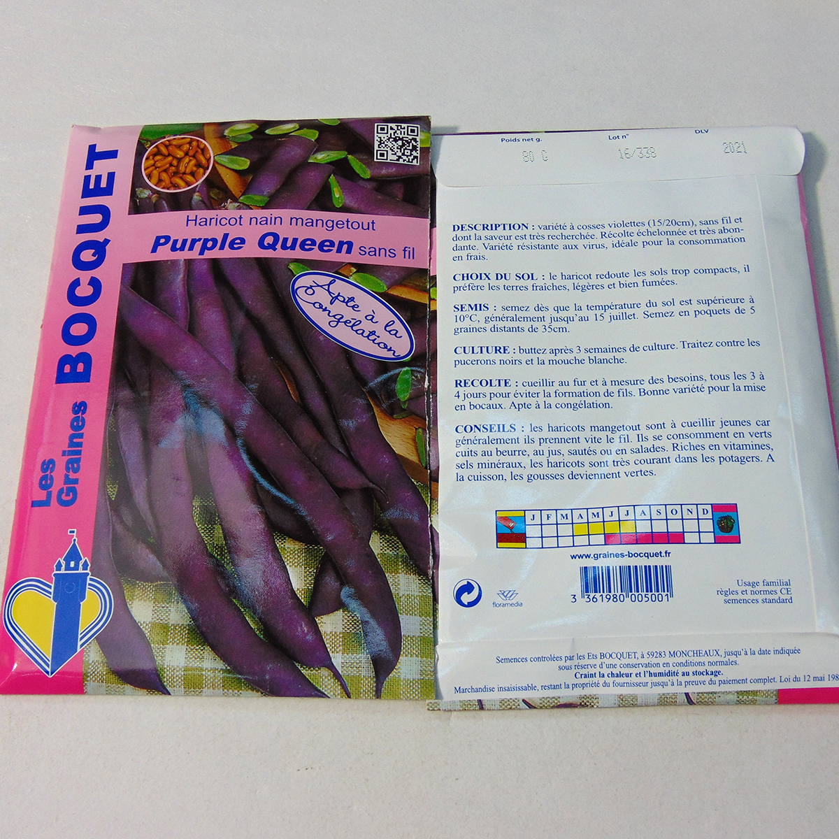 Lot De 3x40 Graines De Haricot Grimpant Mélissa Violet Semences EXCEPTIONNELLE e