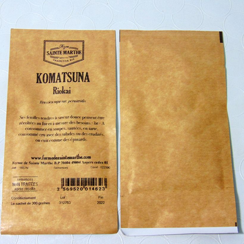 Exemple de spécimen de Komatsuna Riokai NT - Ferme de Sainte Marthe Graines tel que livré