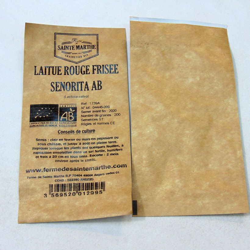 Exemple de spécimen de Laitue à couper Senorita Bio - Ferme de Sainte Marthe Graines tel que livré