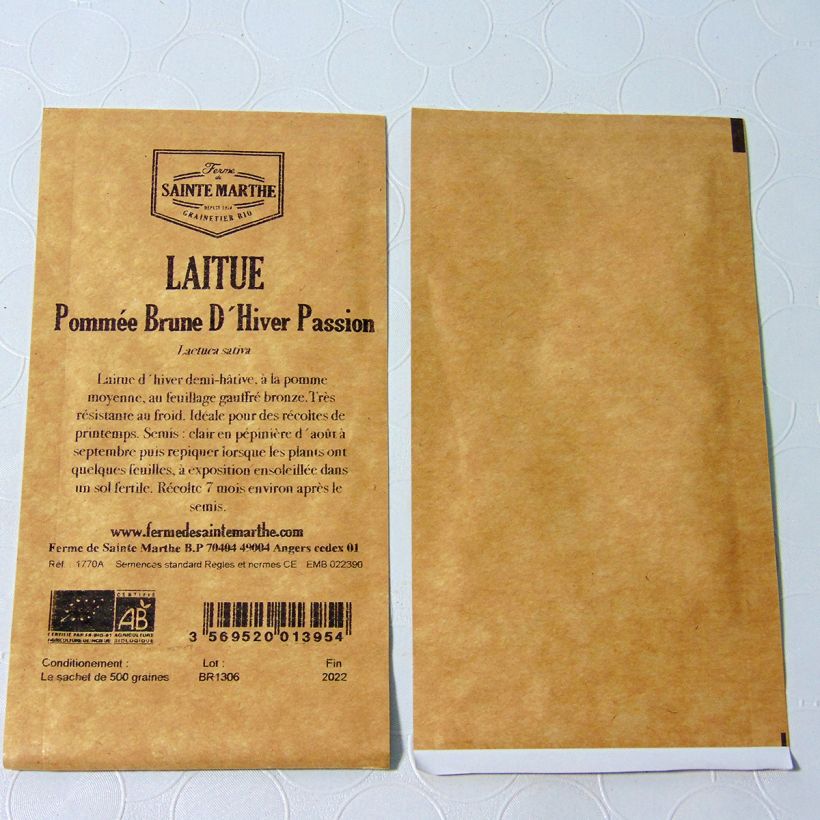 Exemple de spécimen de Laitue d'Hiver Brune Passion Bio - Ferme de Sainte Marthe Graines tel que livré