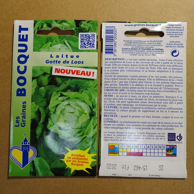 Exemple de spécimen de Laitue pommée Gotte de Loos - Lactuca sativa  Graines tel que livré