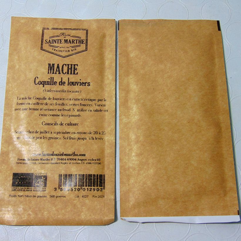 Exemple de spécimen de Mâche Coquille de Louviers Bio - Ferme de Sainte Marthe Graines tel que livré