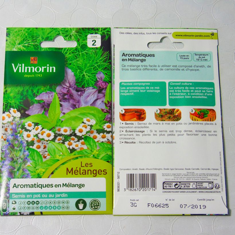 Exemple de spécimen de Mélange d'aromatiques - Vilmorin Graines tel que livré
