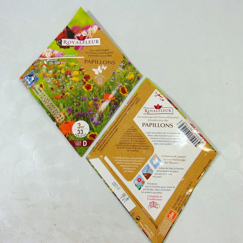Exemple de spécimen de Mélange pour attirer les papillons - Sachet 3 m2 Graines tel que livré